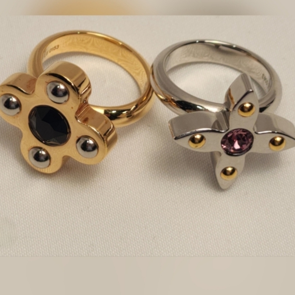 Authentic Louis Vuitton Love Letter Timeless 2 Ring Set